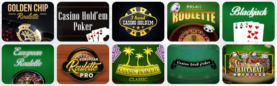 Giochi da tavolo al BIG BESTINGAME CASINO